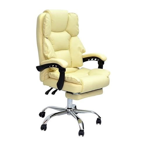 WH Ergonomic Computer Desk Chair for Office and Gaming with headrest, back comfort and lumbar support off-white