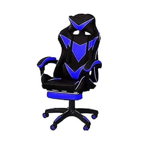 High Back Swivel Desk Chair Blue/Black 56X48X129Cm