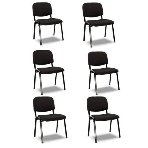 6 Piece Reception Visitor Chair Office, Conference Desk For Guest Waiting Chair, Room Lobby Banquet Events Chair,Study Chair Black