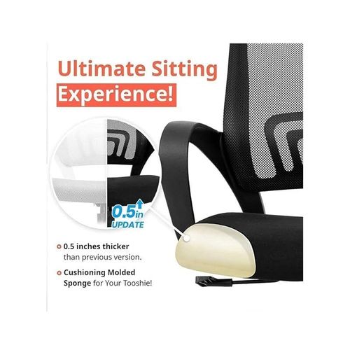 Premium Office Chair Ergonomic Designed Desk Chair Mid Back Adjustable Wide Seat Mesh Chair Black Sul1435