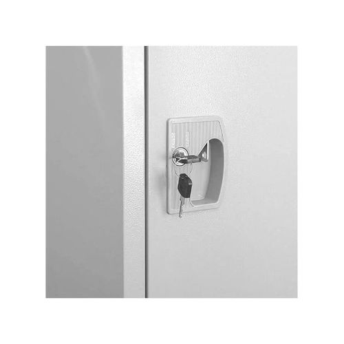 Two Door Metal Steel Locker Steel Cabinet With Keys Grey