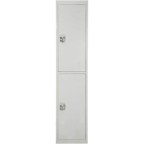 Two Door Metal Steel Locker Steel Cabinet With Keys Grey