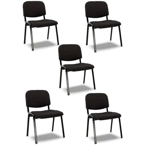 5 Piece Reception Visitor Chair Office, Conference Desk For Guest Waiting Chair, Room Lobby Banquet Events Chair,Study Chair Black