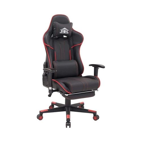 Video Computer Gaming Chair With Fully Reclining Foot Rest And Soft Leather Red 70X60X26Cm