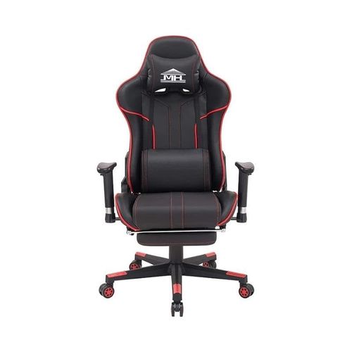 Video Computer Gaming Chair With Fully Reclining Foot Rest And Soft Leather Red 70X60X26Cm