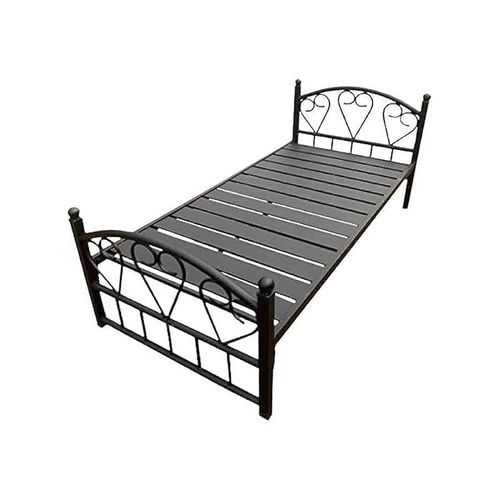 Full Heavy Duty Single Steel Bed Black 90X190Cm