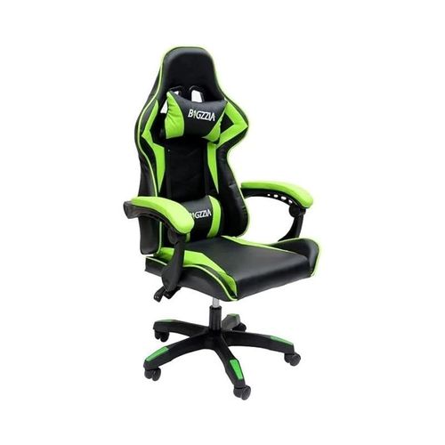 Video Computer Gaming Chair With Fully Reclining Foot Rest And Soft Leather Black/Green 85X66X32Cm