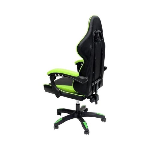 Video Computer Gaming Chair With Fully Reclining Foot Rest And Soft Leather Black/Green 85X66X32Cm