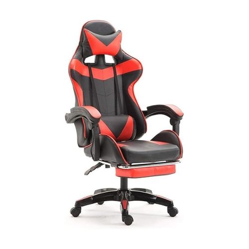 Gaming Chair, Reclining High Back PU Leather Office Desk Chair, Adjustable Headrest Footrest and Lumbar Support, Swivel Video Game Chair, Ergonomic Computer Gaming Chair