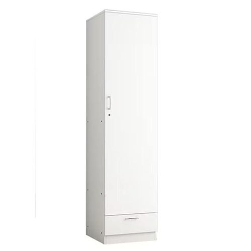 1 Door Wooden Wardrobe Cabinet Cupboard With Drawer Lock Keys White