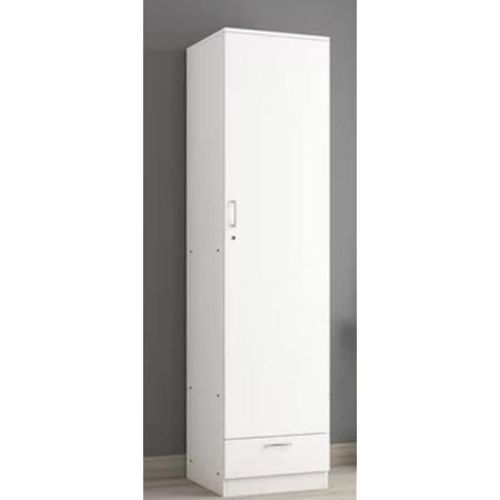 1 Door Wooden Wardrobe Cabinet Cupboard With Drawer Lock Keys White
