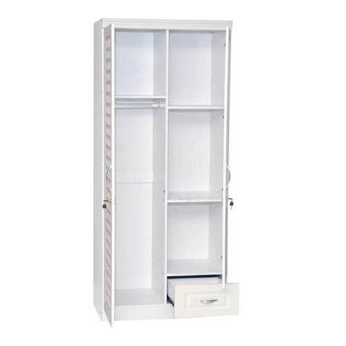 Two Door Wooden Wardrobe Cabinet Cupboard Engineered Wood Perfect Modern Stylish Heavy Duty With Mirror