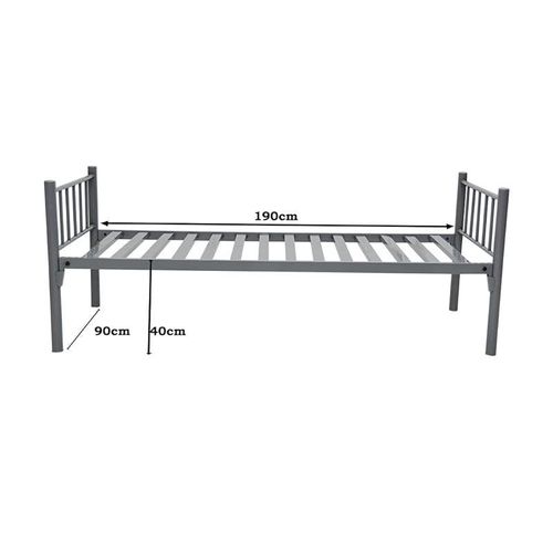 Sulsha Heavy Duty Single Steel Bed Silver Color
