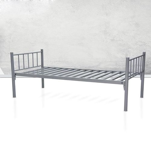 Sulsha Heavy Duty Single Steel Bed Silver Color