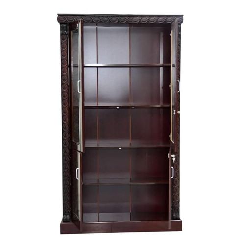 Sulsha Modern Wooden File Cabinet 4 Door,Glass Door Cabinet