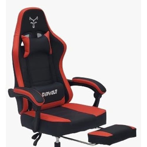 Office Chair Breathable Gamer's Full Reclining Adjustable Office Gaming Chair (Red Black)