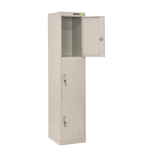 Sulsha Three Door Metal Steel Locker, Steel Cabinet With Keys