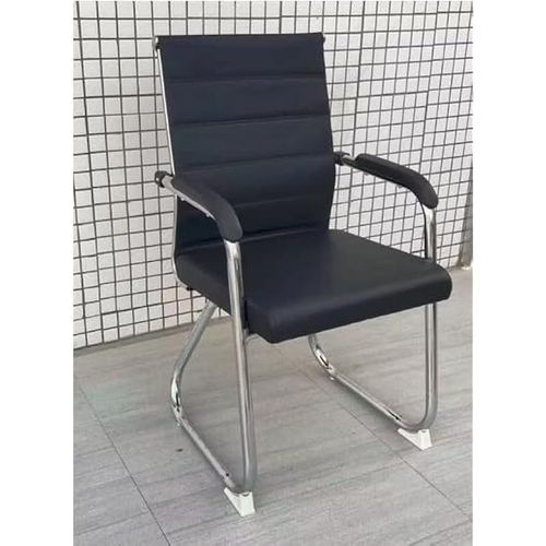 Sulsha Frame visitor chair for office, Hospital, school etc. with steel frame &amp; faux leather on armrest, sit &amp; back, White