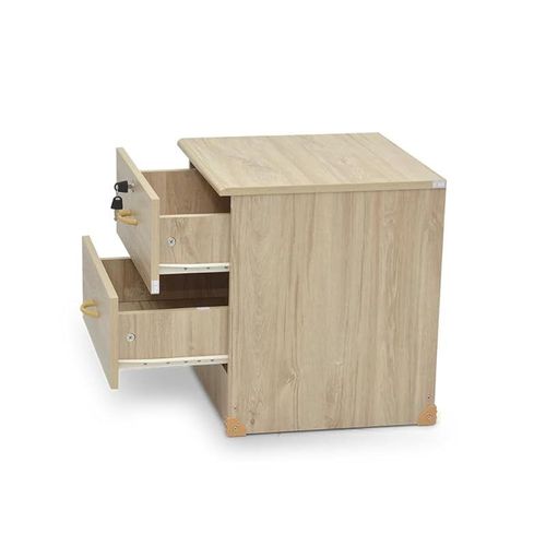 2 Drawer Night Stand, Bed Side Table Light Oak Color