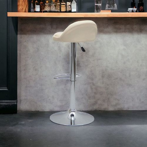 Premium White Pu Leather Bar Stools, Adjustable Counter Height Swivel Barstools with Low Back with footrest, and Swivel 360 with Premium  Base for Kitchen, Island, Pub, Dining Room, Bar, Cafe, One piece