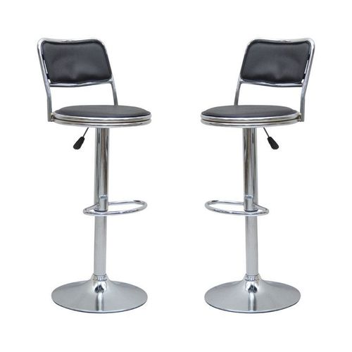Premium Black Pu Leather Bar Stools, Adjustable Counter Height Swivel Barstools with Low Back with footrest, and Swivel 360 with Premium Base for Kitchen, Island, Pub, Dining Room, Bar, Cafe, Set of 2 pieces