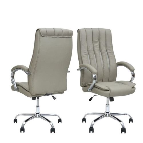 Office Chair With High Back Large Seat And Desk Chair Tilt Function Executive Swivel Computer Chair PU GREY