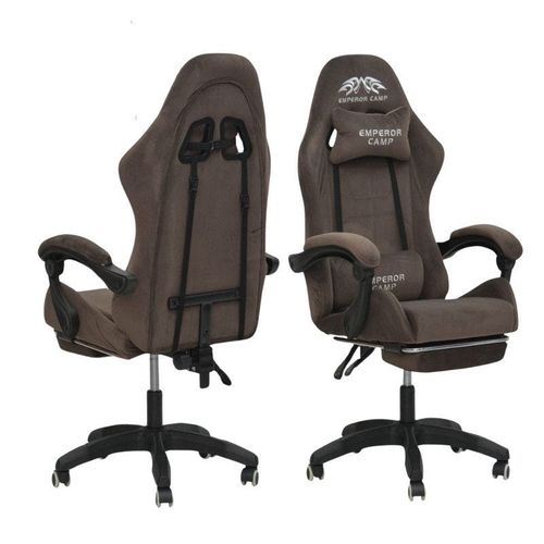 Racing Gaming Chair, Adjustable Office Chair With Footrest, Ergonomic Design, Computer Chair, Desk Chair Tilt Mechanism, Headrest, Lumbar Support, 150 Kg Weight Capacity, BROWN