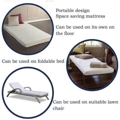 Folding Mattress, Tri Folding Mattress,Travel Play Floor Mat Portable Guest Foldable Mattress, Foldable Mattress Guest Bed for out door Camping 