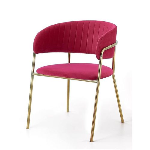 Angela Modern Comfortable Velvet Living Room Chair With Gold Legs - Red