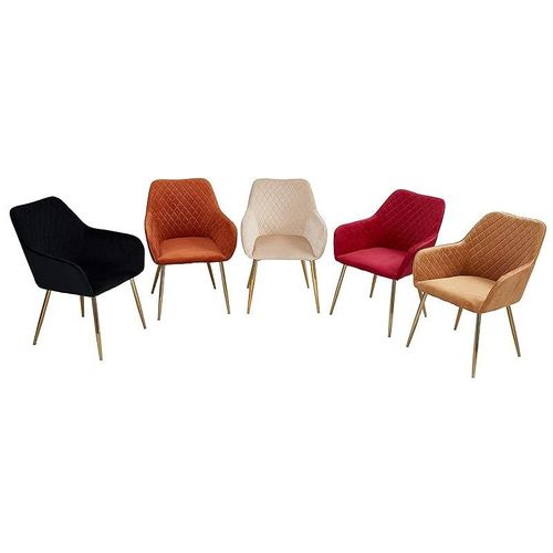 Angela Luxury Modern Velvet Fabric Dining Chair - Blue