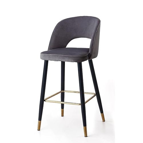 Angela Modern Round High Bar Stool With Strong Base - Grey