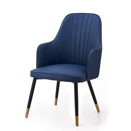 Angela PU Leather High Back Dining Chair, Big - Blue
