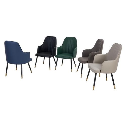 Angela PU Leather High Back Dining Chair, Big - Grey