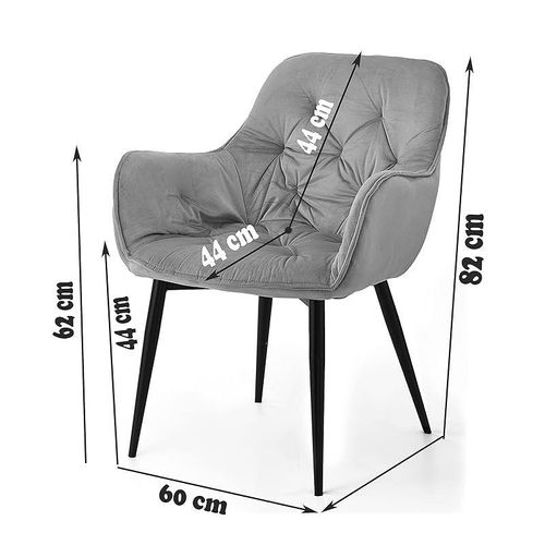 Angela Velvet Upholstered Dining Chair - Dark Grey