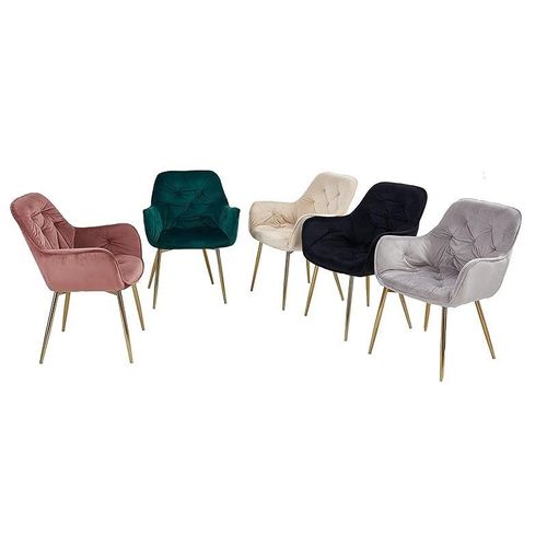 Angela Velvet Upholstered Dining Chair - Dark Grey