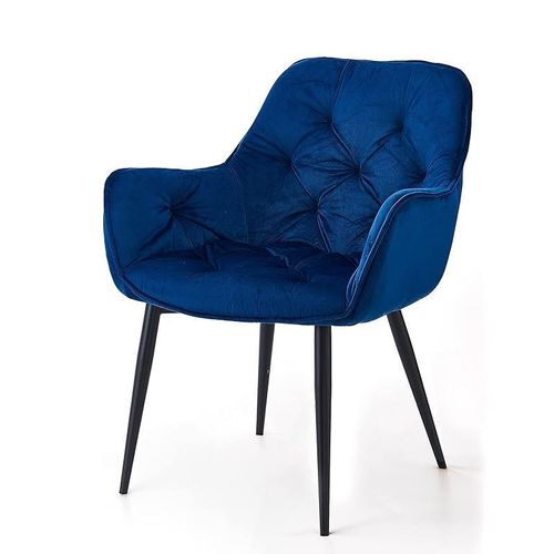Angela Velvet Upholstered Dining Chair - Blue