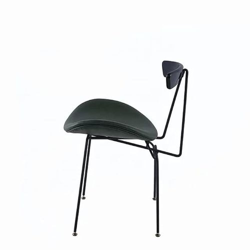 Angela Metallic Frame PU Leather Living Room Study Chair - Green