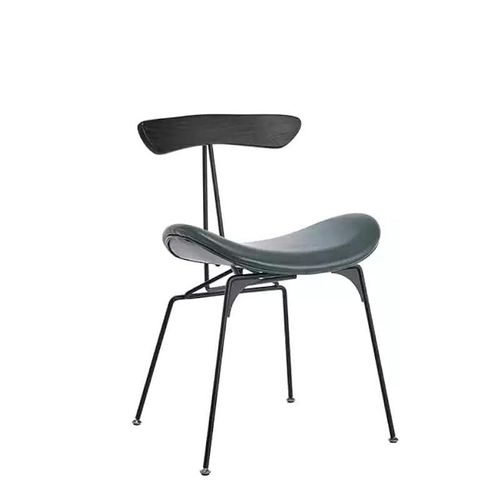 Angela Metallic Frame PU Leather Living Room Study Chair - Green