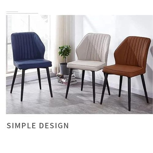 Angela Soft PU Curved Design Leather Leisure Chair - Beige