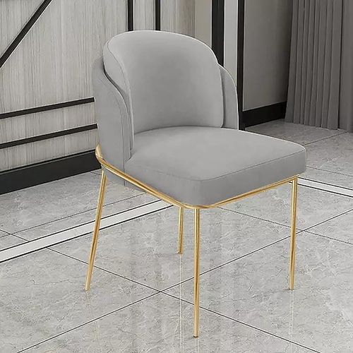 Angela Modern Luxury Velvet Dining Chair - Light Grey