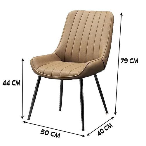 Angela PU Leather Chair Curved Design Home Dining Chair With Strong Metallic Legs - Grey