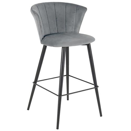 Angela Modern Flower Design High Bar Stool With Strong Base - Dark Grey
