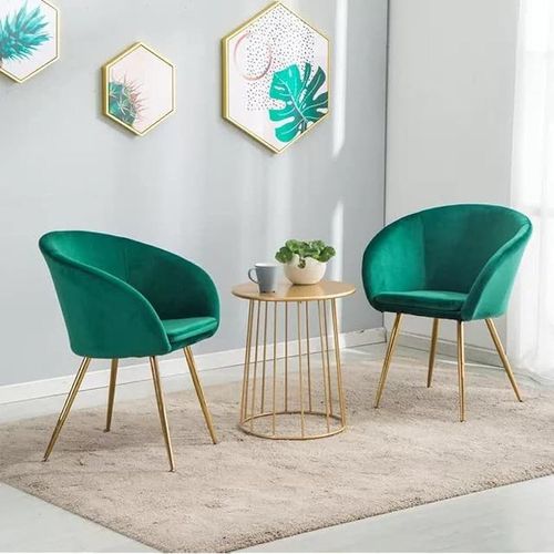 Round Dining Chair With Gold Legs - Dark Grey
