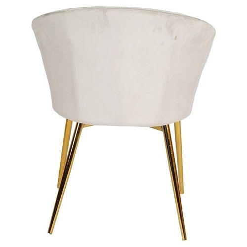 Round Dining Chair With Gold Legs - Light Grey
