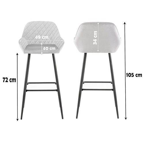 Angela Modern High Pub Stool - Light Grey