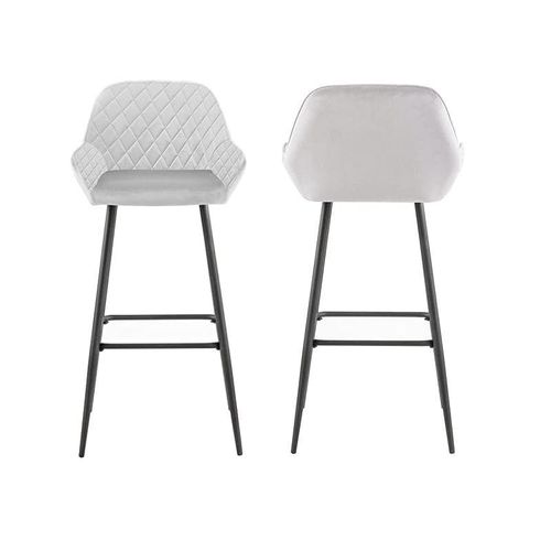 Angela Modern High Pub Stool - Light Grey