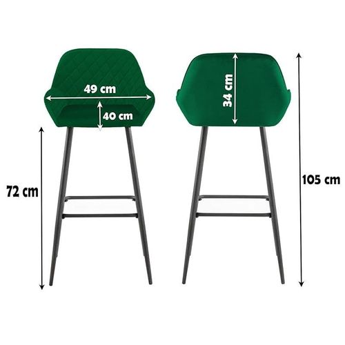 Angela Modern High Pub Stool - Green