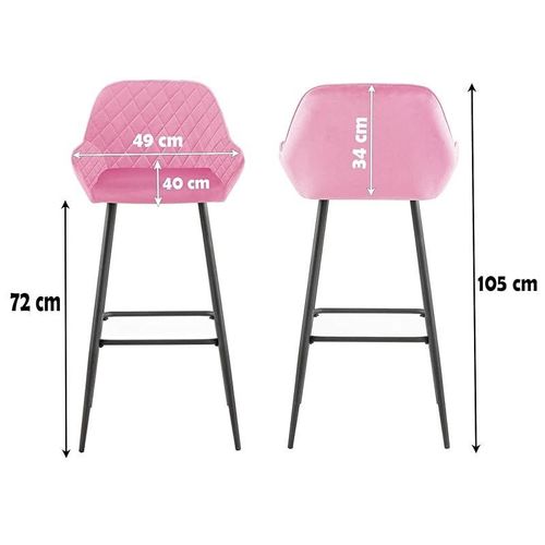 Angela Modern High Pub Stool - Pink