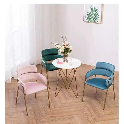 Angela Fancy Light Luxury Style Golden Metal Leg Dining Chair - Black