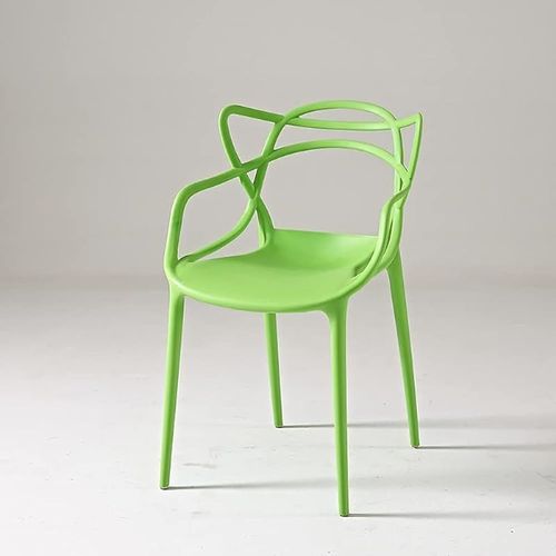 Angela Plastic Stacking Modern Indoor-Outdoor Dining Chair - Green